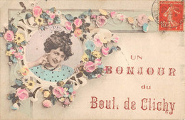 Delcampe - CPA 75 PARIS XVIIIe UN BONJOUR DU BOULEVARD DE CLICHY - Paris (18)