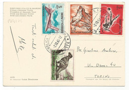 Delcampe - P6365 Repubblica Di San Marino - Prima E Seconda Torre - Panorama - Nice Stamps Timbres Francobolli / Viaggiata 1965 - San Marino