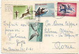 Delcampe - P6374 Repubblica Di San Marino - Le Antiche Torri - Panorama - Nice Stamps Timbres Francobolli / Viaggiata 1961 - San Marino