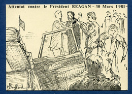 ⭐ France - Carte Postale - Attentat Contre Le Président Reagan ⭐ - Réceptions