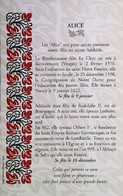Delcampe - ►    Prénom   Alice   16 Décembre - Vornamen
