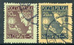 POLAND 1927 Education Fund Used. Michel 247-48 - Oblitérés