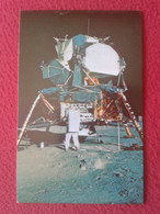 Delcampe - POSTAL POST CARD LLEGADA DEL HOMBRE A LA LUNA 1969 NASA N.A.S.A. MAN'S FIRST LANDING ON THE MOON, EAGLE LUNAR MODULE.... - Astronomie