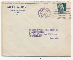 Delcampe - FRANCE - Env. En-tête "Garage National - 14 Avenue Carnot NIMES" Affr 2F Gandon - 1948 - Automobile