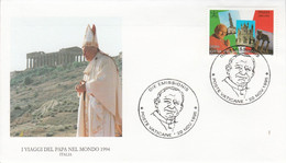 VAZTICAN VISITE PAPE JEAN PAUL ITALIE 1994 - Lettres & Documents