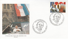 VATICAN VISITE PAPE JEAN PAUL CROATIE 1994 - Storia Postale