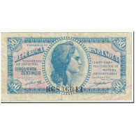 Billet, Espagne, 50 Centimos, 1937, Undated (1937), KM:93, TB - 1-2 Pesetas