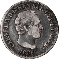 Monnaie, États Italiens, SARDINIA, Carlo Felice, 50 Centesimi, 1828, Torino - Piémont-Sardaigne-Savoie Italienne