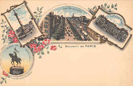 CPA 75 PARIS SOUVENIR DE PARIS TYPE GRUSS AUS - Altri & Non Classificati