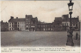 Delcampe - 59    Hazebrouck  -  Maisons Bombardees Sur La Grande Place - Hazebrouck