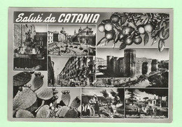 Delcampe - S173 - SICILE - Saluti Da CATANIA - Via Etna, Villa Bellini , Ingresso Principale, Castello, Fontana Etc ... - Catania