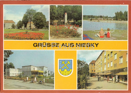Grusse Aus Niesky - Zinzendorfplatz - Denkmal - Kinderkrippe - Strasse Der Befreiung - Germany DDR - Unused - Niesky