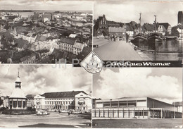 Delcampe - Gruss Aus Wismar - Hafen - Markt - Rathaus - Sport Und Kongresshalle - 1976 - Germany DDR - Used - Wismar