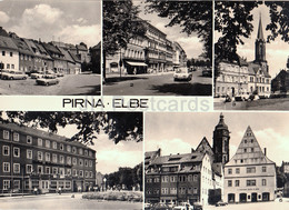 Pirna - Elbe - Tischerplatz - Karl Marx Strasse - Dr Wilhelm Kulz Strasse - Hotel Schwarzer Adler - Germany DDR - Unused - Pirna