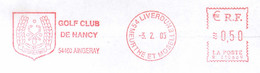 Delcampe - EMA Sur Lettre Entière - Slogan Meter Stamp On Full Letter - Golf Club Nancy Aingeray - Golf