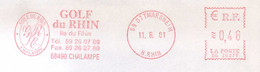 Delcampe - EMA Sur Lettre Entière - Slogan Meter Stamp On Full Letter - Golf Du Rhin -en Euros - Golf