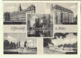 Delcampe - Offenbach A Main - Rudolf Koch Gymnasium - Offenbacher Schloss - Carl Ulrich Brucke - Old Postcard 1957 - Germany - Used - Offenbach