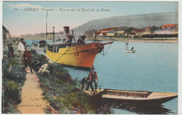 Delcampe - Péniches à Joigny (89 - Yonne) Vue Prise Du Quai De La Butte - Hausboote