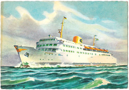 Delcampe - SJ TÅG - OCH BILFÄRJAN / TRAIN & CAR FERRY BOAT " TRELLEBORG " / SWEDEN ~ 1958 - '960 (ah736) - Fähren