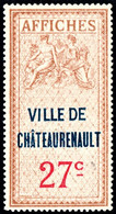 CHATEAURENAULT Indre-et-Loire 27c Émission De 1927 Taxes D'affichage FISCAL FISCAUX AFFICHES REVENUE - Fiscaux