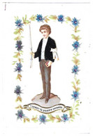 Delcampe - Religion - Image Religieuse En Rodoïde Avec Un Communiant En Découpis - Devotion Images