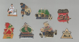 PINS PIN'S RUGBY 956 MIDI OLYMPIQUE SM CAT F1 FOOT ST ORENS ESV TOKYO BANQUE DE FRANCE CHATILLON  LOT 8 PINS - Rugby