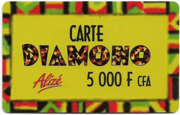 Senegal - Alizé - Carte Diamono, Cn. Crossed Zero ⌀, GSM Refill 5.000CFA, Used - Senegal