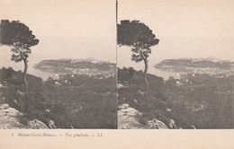 Delcampe - CPA à Système Précurseur (06) MONTE-CARLO -MONACO Vue Générale Carte Stéréoscopique CPA Sréréo   2 Scans - Stereoskopie