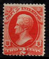 N409A - USA / 1873 - SC#: O16 - MH - DEPT. OF THE INTERIOR- 2 CTS JACKSON -DAMAGED CUT AT BOTTOM - Officials