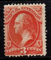 N409C - USA / 1873 - SC#: O17 - MNG - DEPT. OF THE INTERIOR- 3 CTS WASHINGTON - Dienstmarken