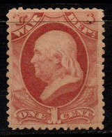 N410E - USA / 1873 - SC#: O83 - MH - WAR DEPT. - 1 CT FRANKLIN - Dienstmarken