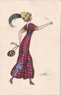 Charles Naillod, Illustratore Paris - Bella Cartolina Donna Alla Moda Viaggiata 1911 - Naillod