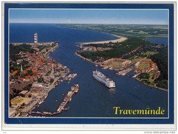 Ostseeheilbad TRAVEMÜNDE; Panorama Mit FAHRGASTSCHIFF Fähr-Schiff , Ferry,  V. TT-Line - Lübeck-Travemuende