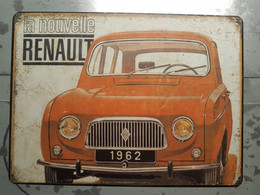 Plaque Métal Renault 4L - Sonstige & Ohne Zuordnung