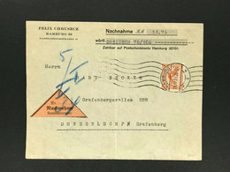 Dt. Reich Nachnahme Sendung EF Mi. Nr. 381 - Briefstück , Hamburg N. Düsseldorf - Andere & Zonder Classificatie