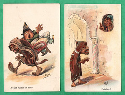Algerie Illustrateur Edouard Herzig Lot De 2 Cartes Postales Humoristques - Humorísticas