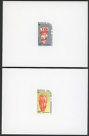 NOUVELLE CALEDONIE 2 EPREUVES DE LUXE N° 498 Et 499 Cônes Coquillages Multicolores Avec Reliefs En Couleur 1985. TB - Ongetande, Proeven & Plaatfouten