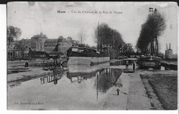 Delcampe - 3. Ham. Vue Du Château De La Rue De Noyon. De R. Séguin à M. Et Mme Lambelet à Amiens. Lib. Juniet Rasse à Ham. - Ham