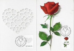 Delcampe - Australia 2017 Complete Series 2 Postal Stationery Maximum Card Flower Rose Heart - Maximumkarten (MC)