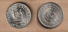 SURINAME  10 Cents - 1966  Copper-nickel • 2 G • ⌀ 16 Mm KM# 13, Schön# 3 - Suriname 1975 - ...
