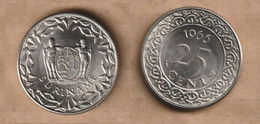 SURINAME  25 Cents - 1966 Copper-nickel • 3.5 G • ⌀ 20 Mm KM# 14, Schön# 4 - Surinam 1975 - ...