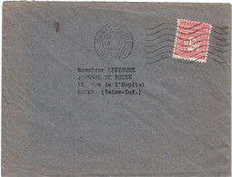 BR42- ARC DE TRIOMPHE 1f50 SEUL SUR LETTRE PARIS TRI N°1 DU 13/2/1945 - 1944-45 Triomfboog