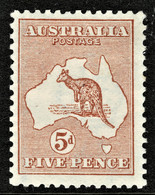 Australia 1913 Kangaroo 5d Chestnut 1st Watermark MH - - - Ongebruikt