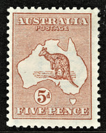 Australia 1913 Kangaroo 5d Chestnut 1st Watermark MH - - - Ungebraucht