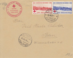 Nos 240 Et 241 Sur Lettre Obl. Zürich Luftpost Le 30.VIII.39 /Zürich-Genf - Sonderpostflug - Genfer Konvention 1864 1939 - Autres & Non Classés