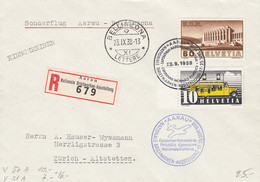 Delcampe - Sonderflug Aarau - Bellinzona : Lettre Recommandée Oblitérée Par Le Cachet De Exposition Nationale De Philatélie - Other & Unclassified