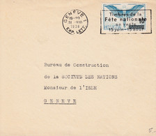 No F22 Sur Lettre Oblitérée Genève Le 11.VIII.1938 - Timbres De La Fête Nationale En Vente 15 Juin - 15 Août - Andere & Zonder Classificatie