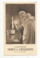 Cp , Publicité , Alcool, CHAMPAGNE MOËT& CHANDON ,vierge ,  Vin, Pierrot - Werbepostkarten