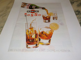 Delcampe - ANCIENNE PUBLICITE   APERITIF  MARTINI ROSSO 1994 - Alcools