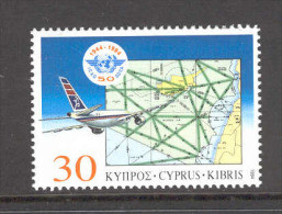 Cyprus 1994 (Vl 663) 50th Anniversary Of The International Civil Aviation Organization MNH - Vliegtuigen